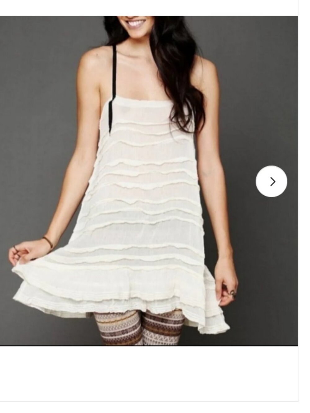 Free People FP One Poison Pintuck White Slip Mini Dress